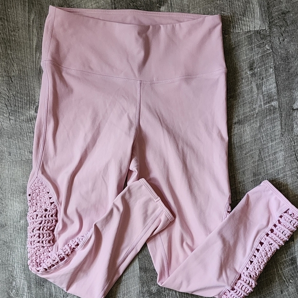 Active Now Vie Active | Pants & Jumpsuits | Pink Highwaisted Leggings With Lace ...